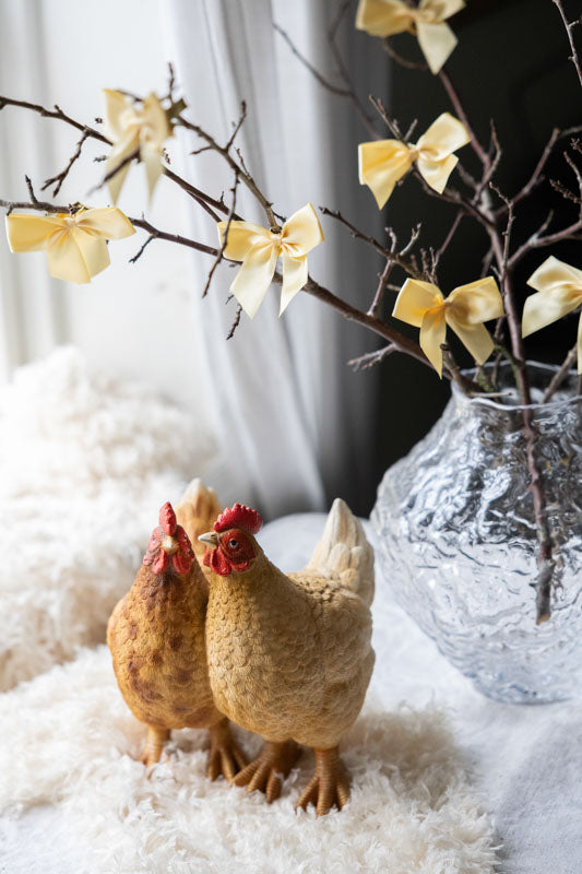 Rosett med clip, Satin, Gul