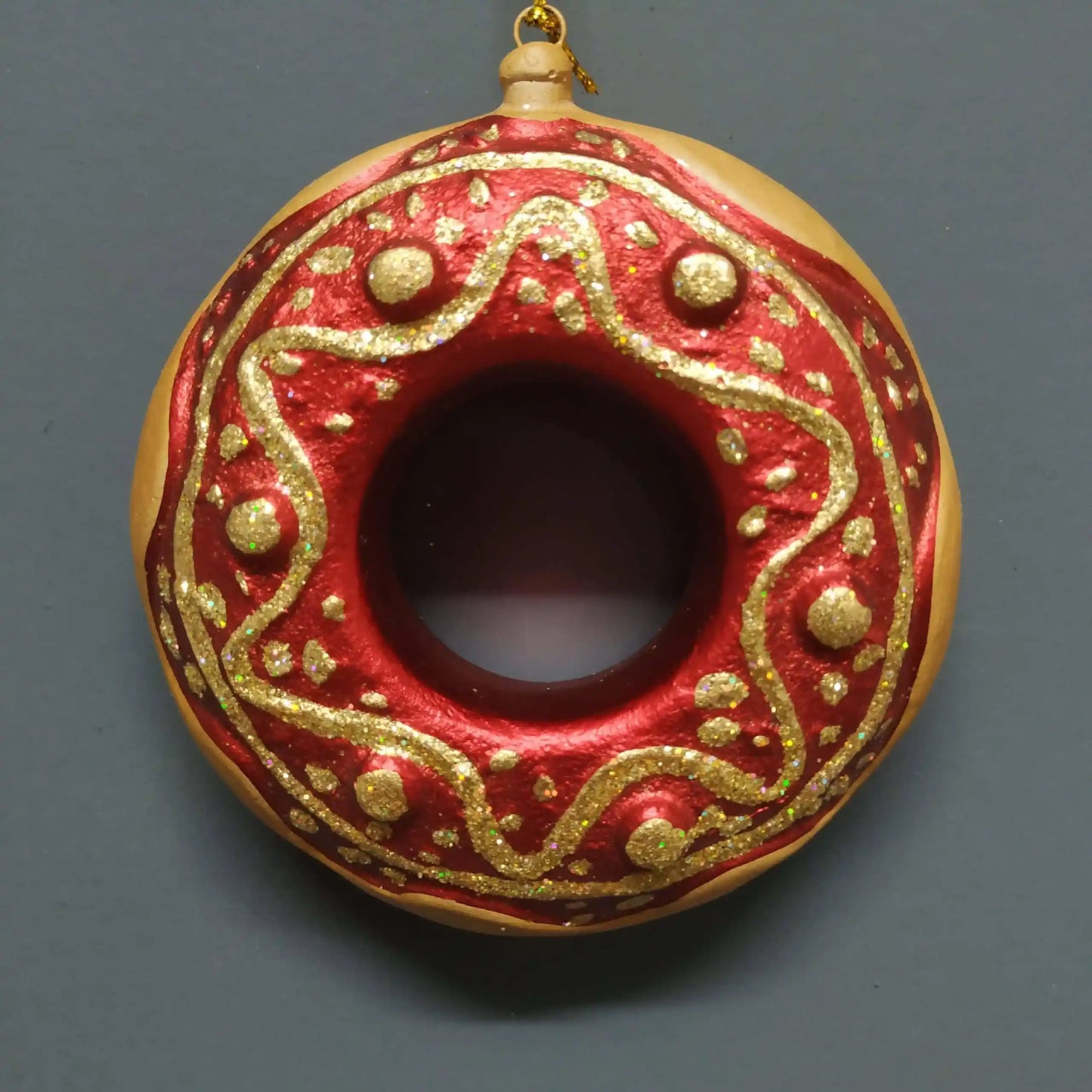 Julkula Donut Röd/Guld