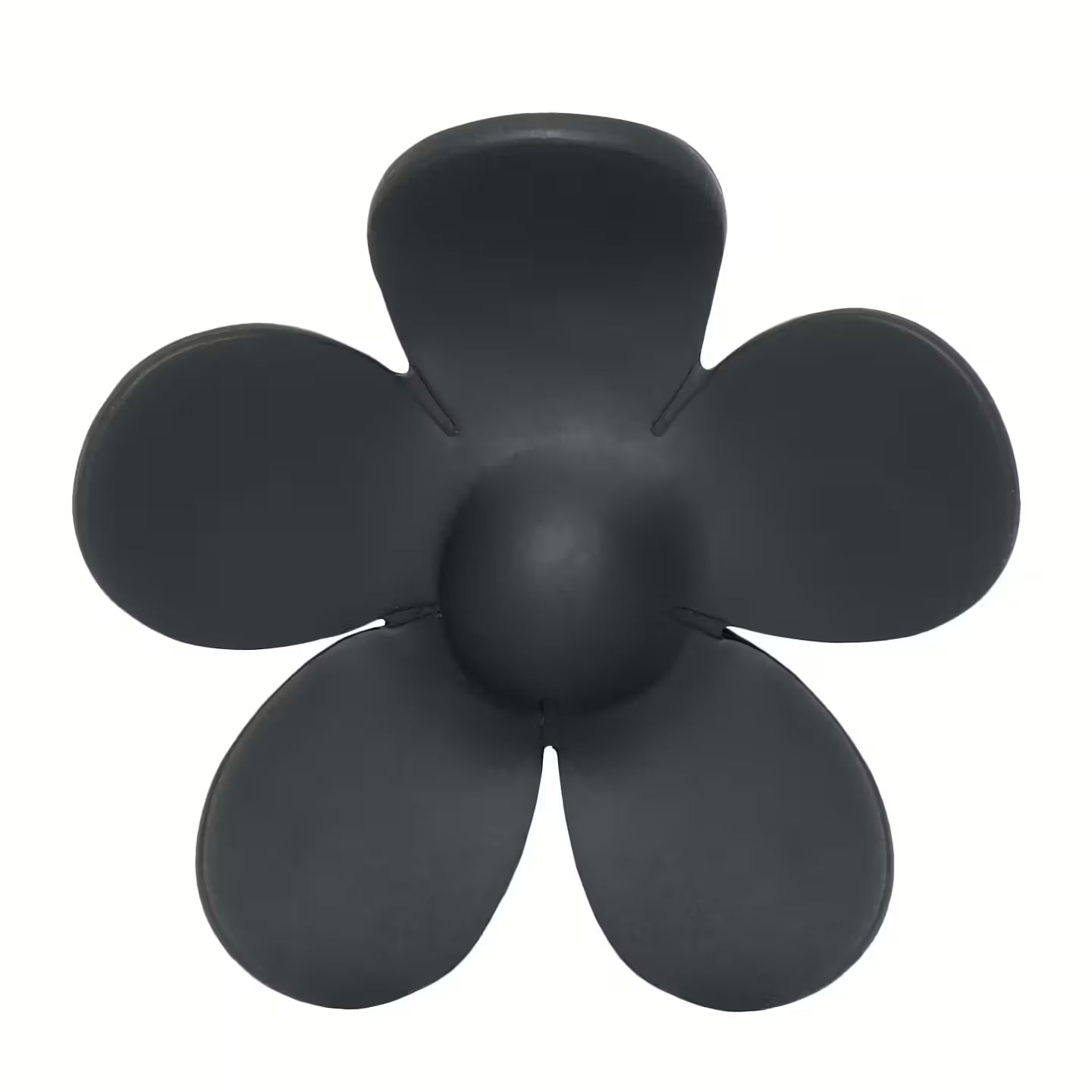Hårklämma Blomma, Matt Svart, Stor