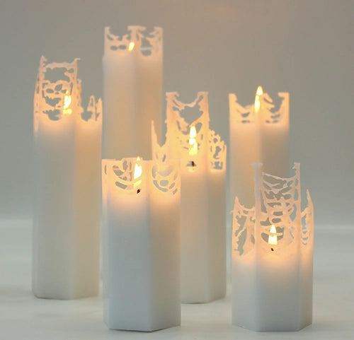 Spindelvävsljus, 20 tim, Vit stearin