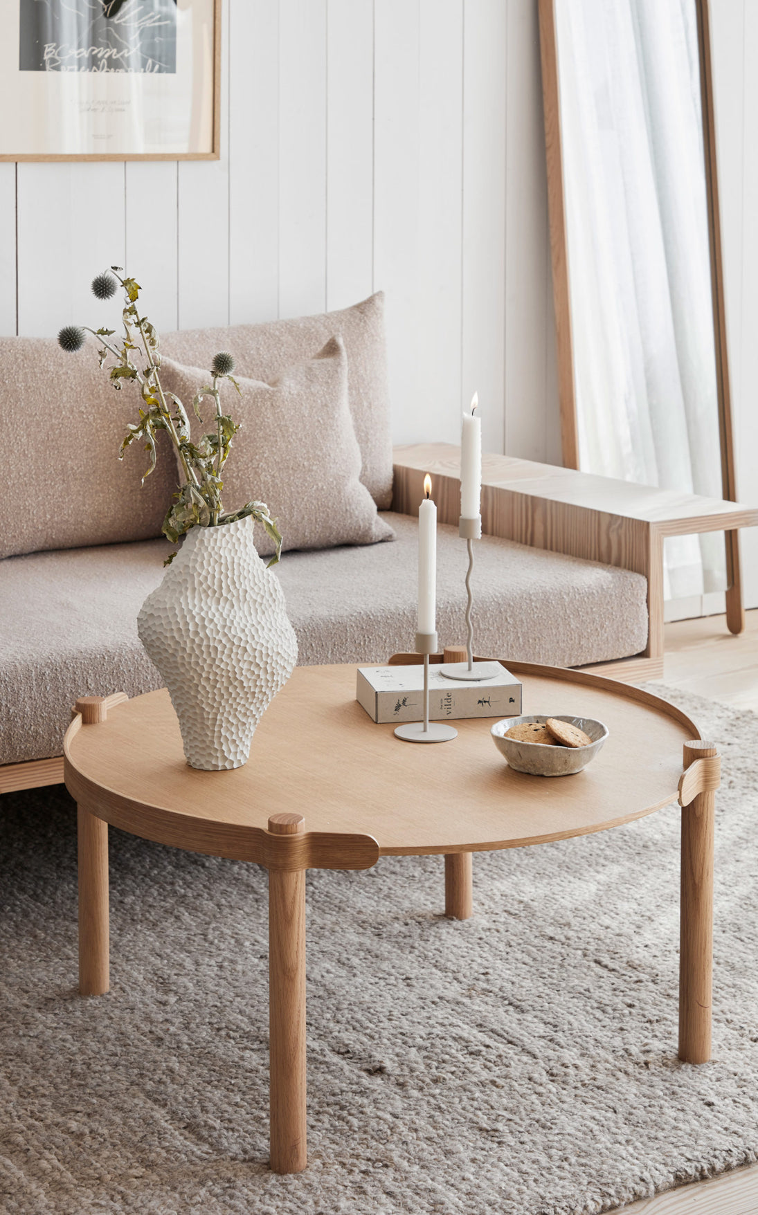 Curved Ljusstake, Sand, 26cm