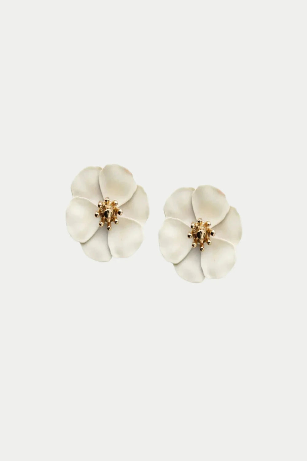 Flower Small Earrings, Light Butter Yellow/cocos