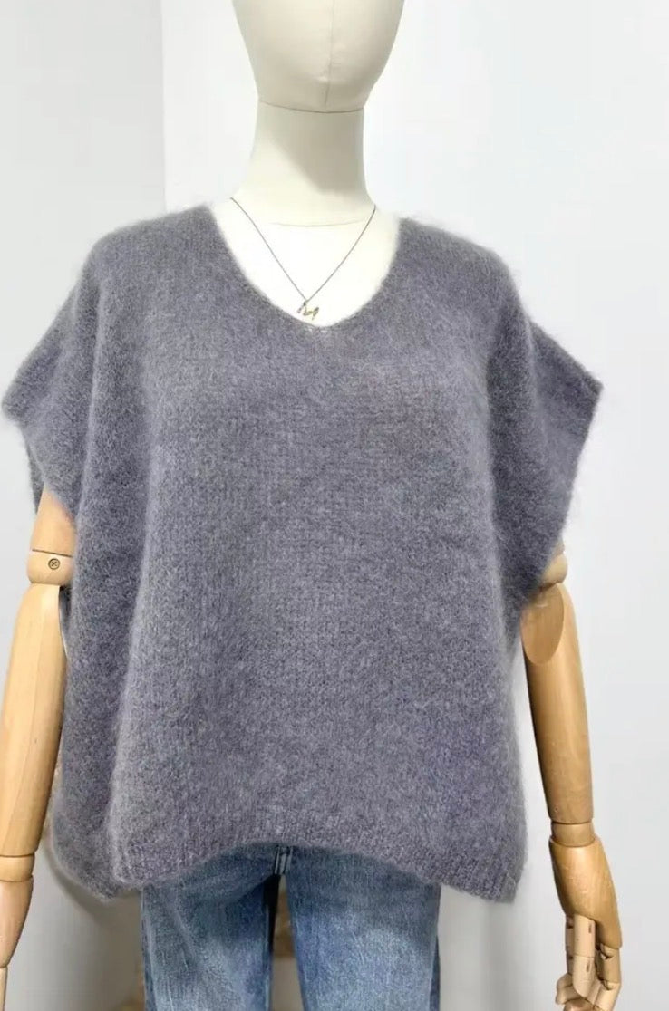 Mohair 80% Väst, Grå