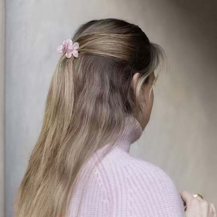 Hårklämma Blomma, Blank Svart, Liten
