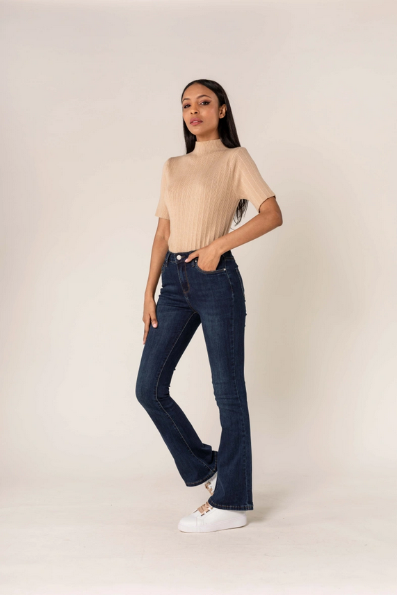 Nina Bootcut Jeans, Navyblå