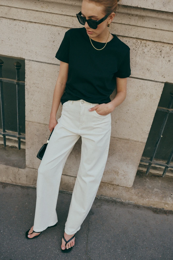 Lowen Barrel Jeans, Ecru