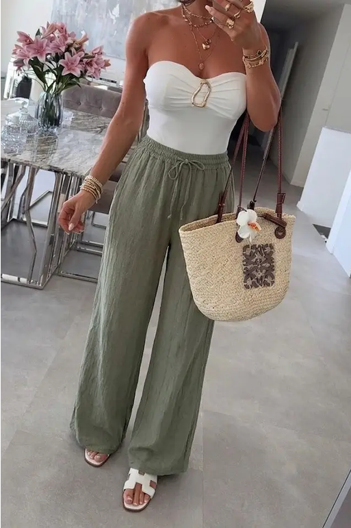 Emmy bomullsbyxor, Kaki, One size