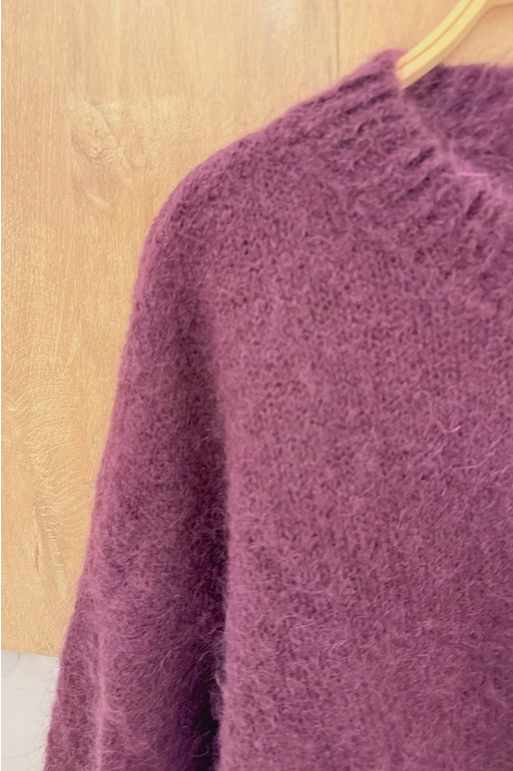 Mohair 50%, Långärmad tröja, Mauve