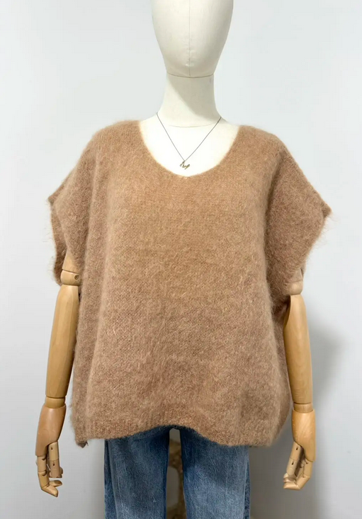 Mohair 80% Väst, Kamel