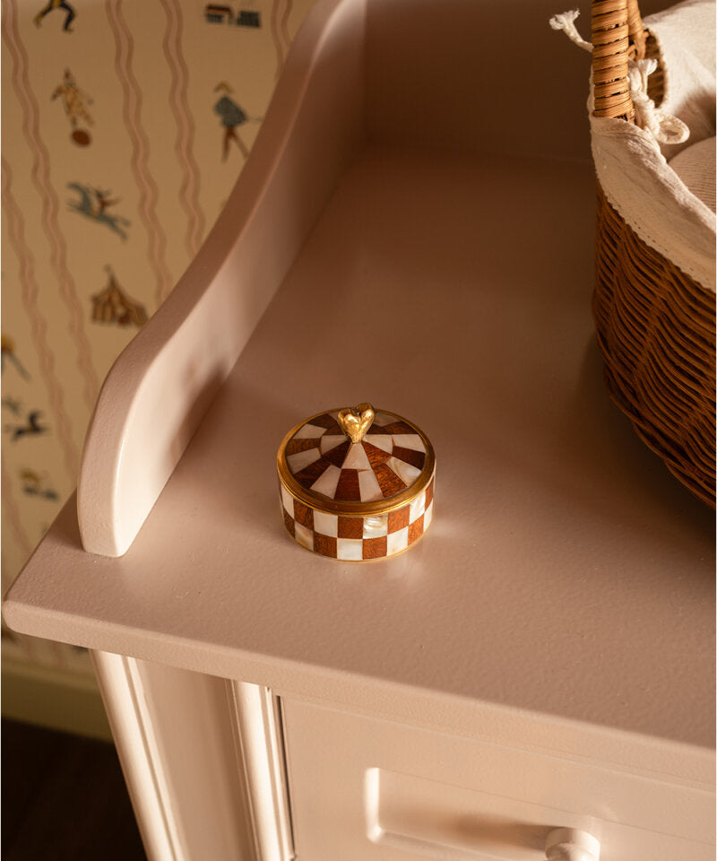Heart Circus Box, Medium Pärlvit/Brun