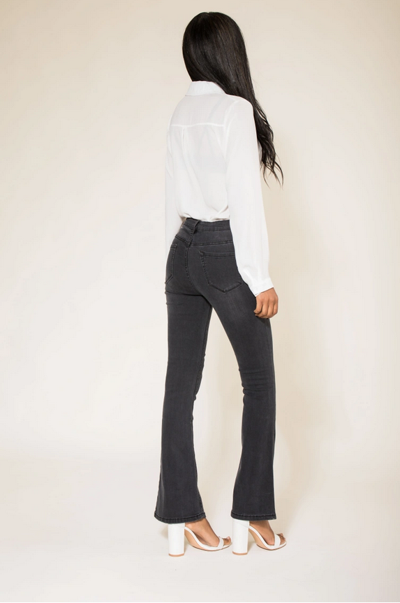 Nina Bootcut Jeans, Mörkgrå