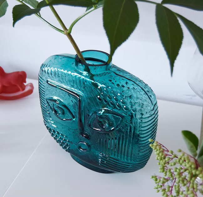 Vas Vitreum Luna, Blågrön, 19,5 cm