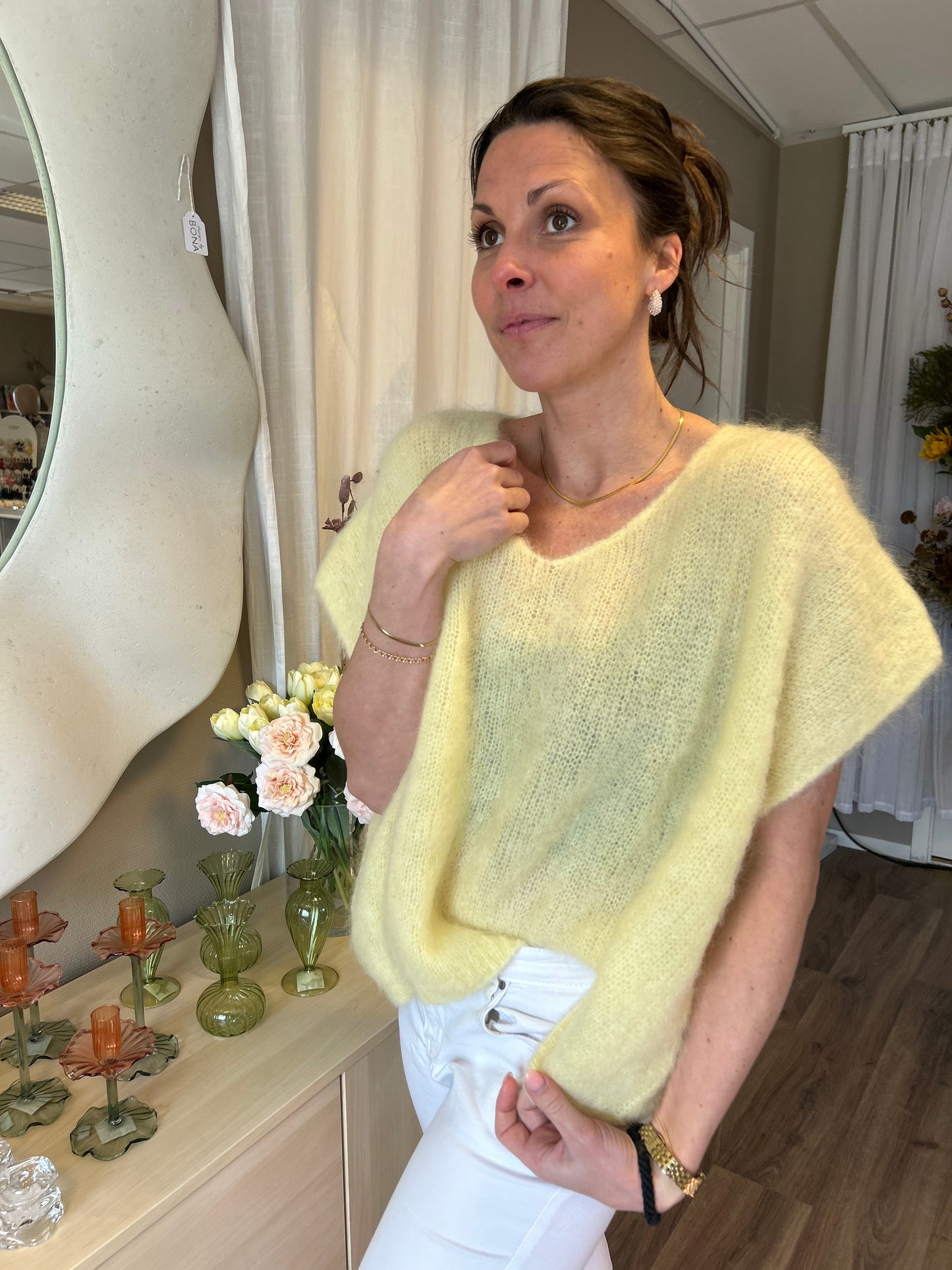 Mohair 80% Väst, Gul