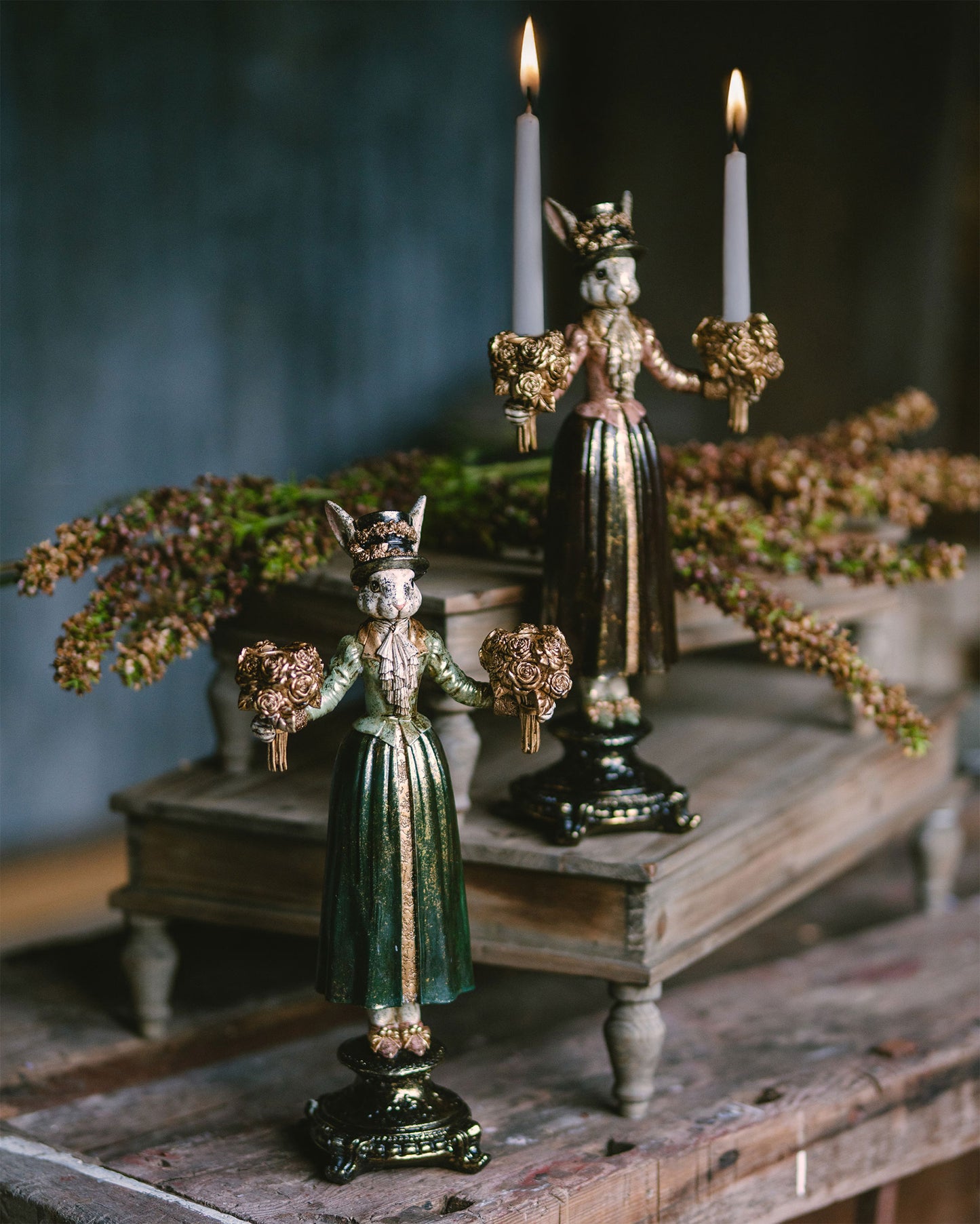 Ljusstake Fru Kanin, Rosa