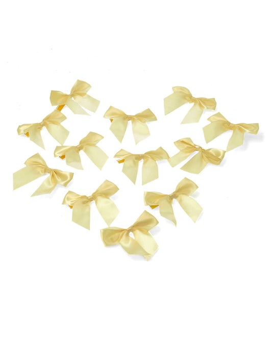 Rosett med clip, Satin, Gul