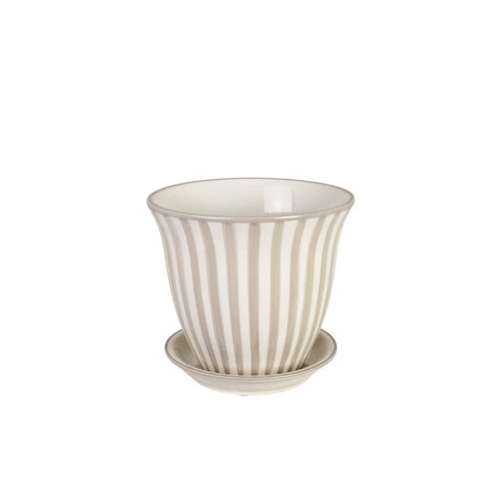 Kruka Miriam, Randig Beige, 16 cm