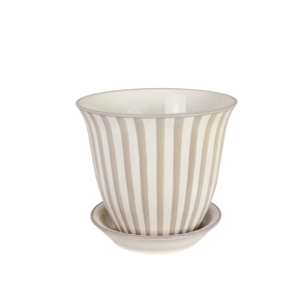 Kruka Miriam, Randig Beige, 19 cm