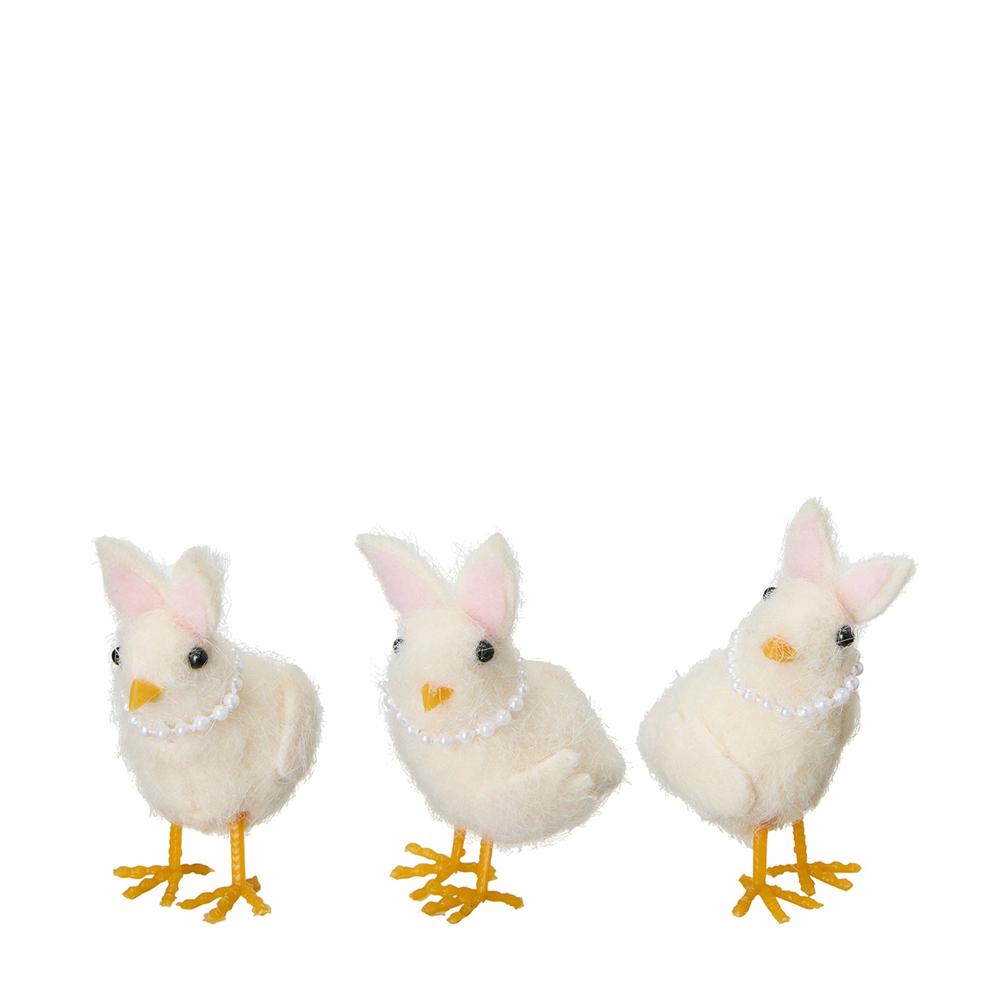 Kyckling med pärlhalsband, Vit