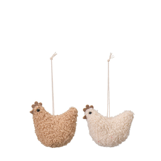 Hänge, Höna, Fluffig ull, Beige