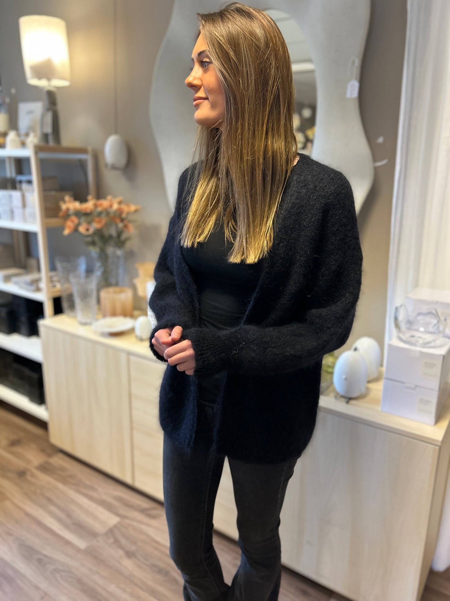 Mohair Kofta Kort, Svart