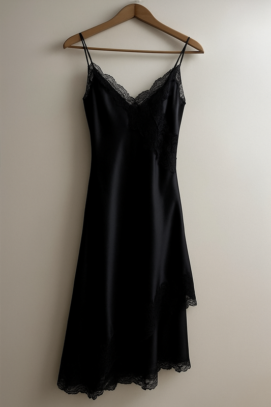 Thelma spets Klänning, Svart