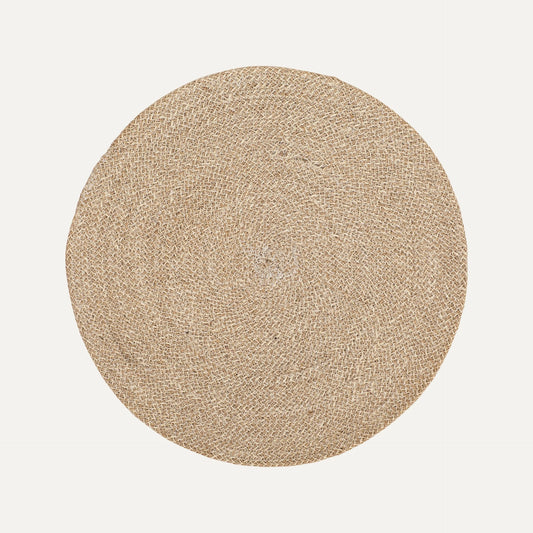 Underlägg Vit/natural, Jute Rund