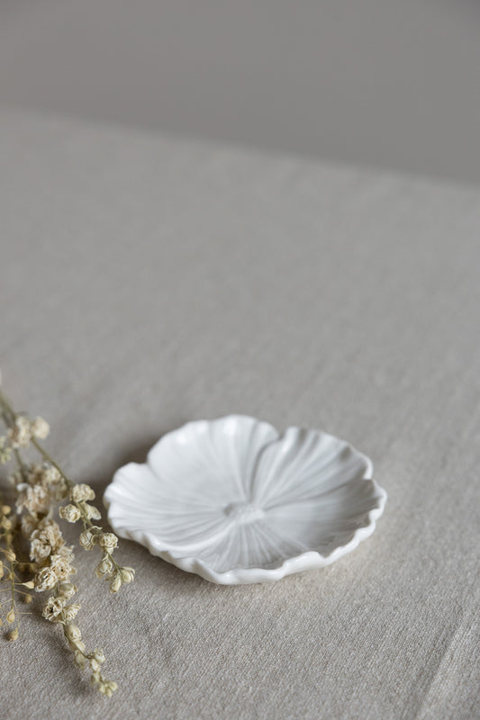 Blomster, Litet Fat, Vitt