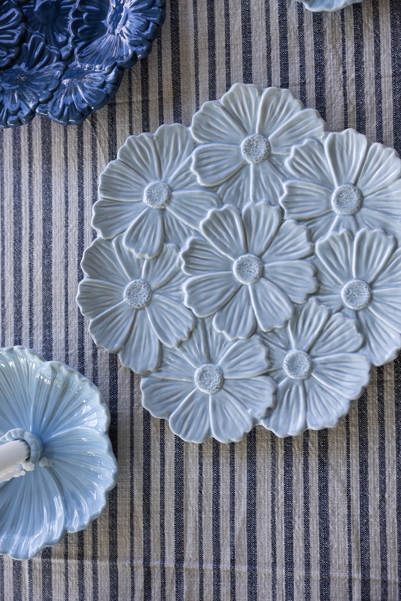 Flor, Serveringsfat, Ljusblå