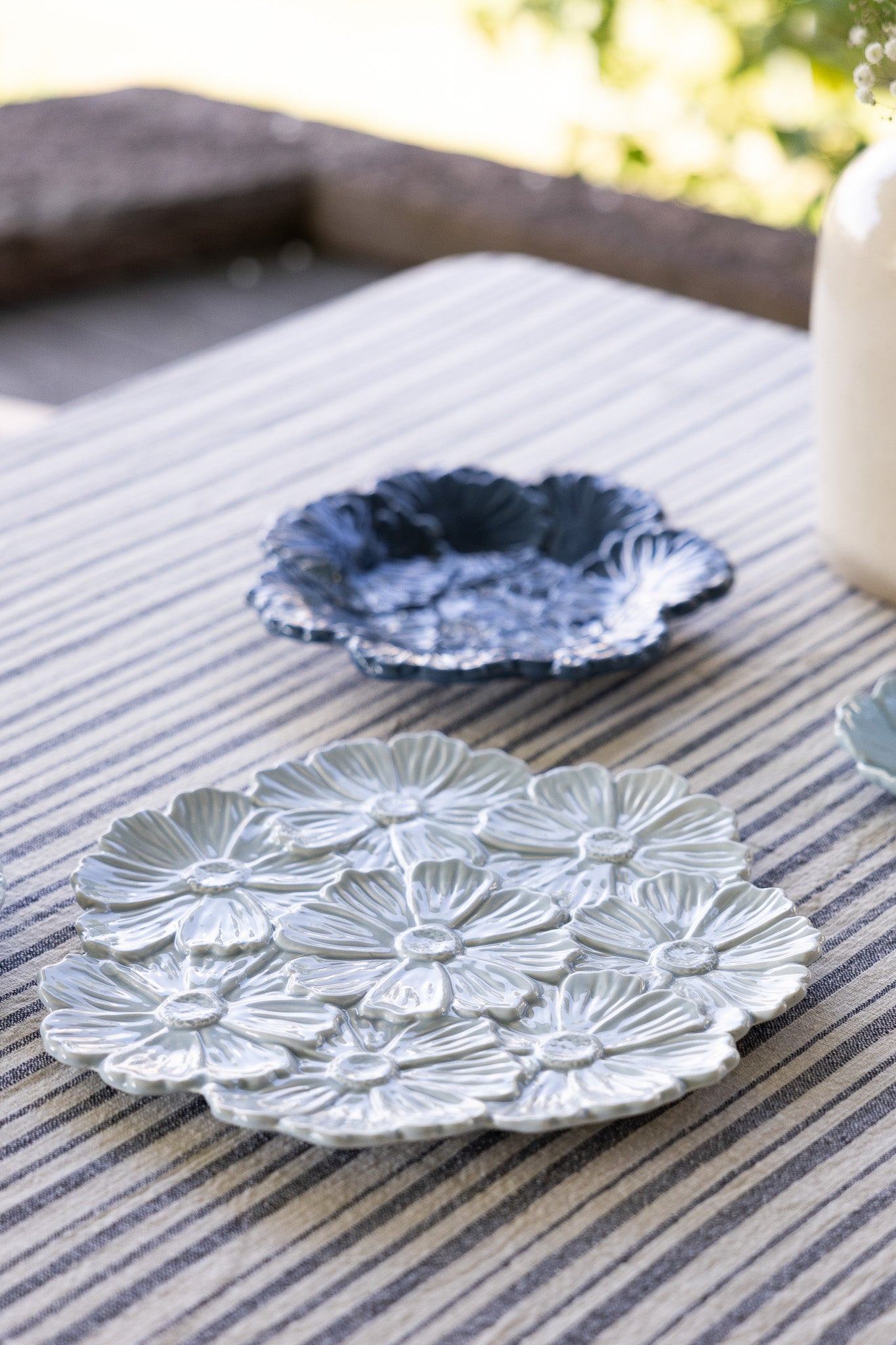 Flor, Serveringsfat, Ljusblå