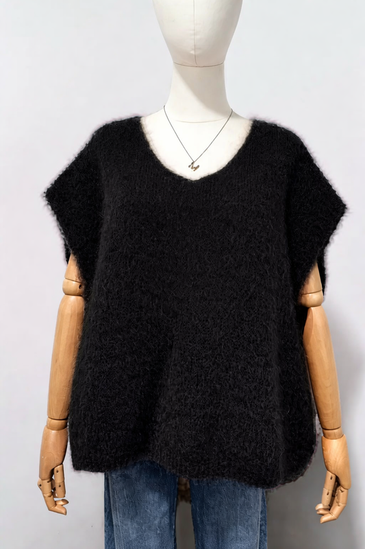 Mohair 80% Väst, Svart