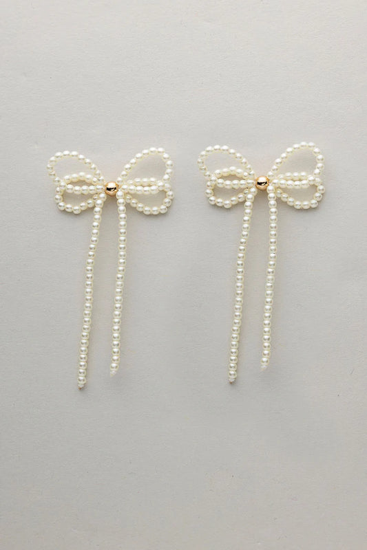 PEARL BOW EARRINGS