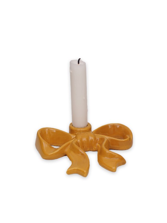 Ljusstake Rosett, Stor, Ockra