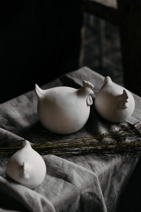 Ruth dekorations Höna, Vit, 15*12*14 cm