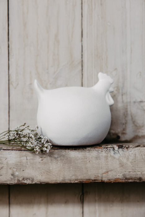 Ruth dekorations Höna, Vit, 15*12*14 cm