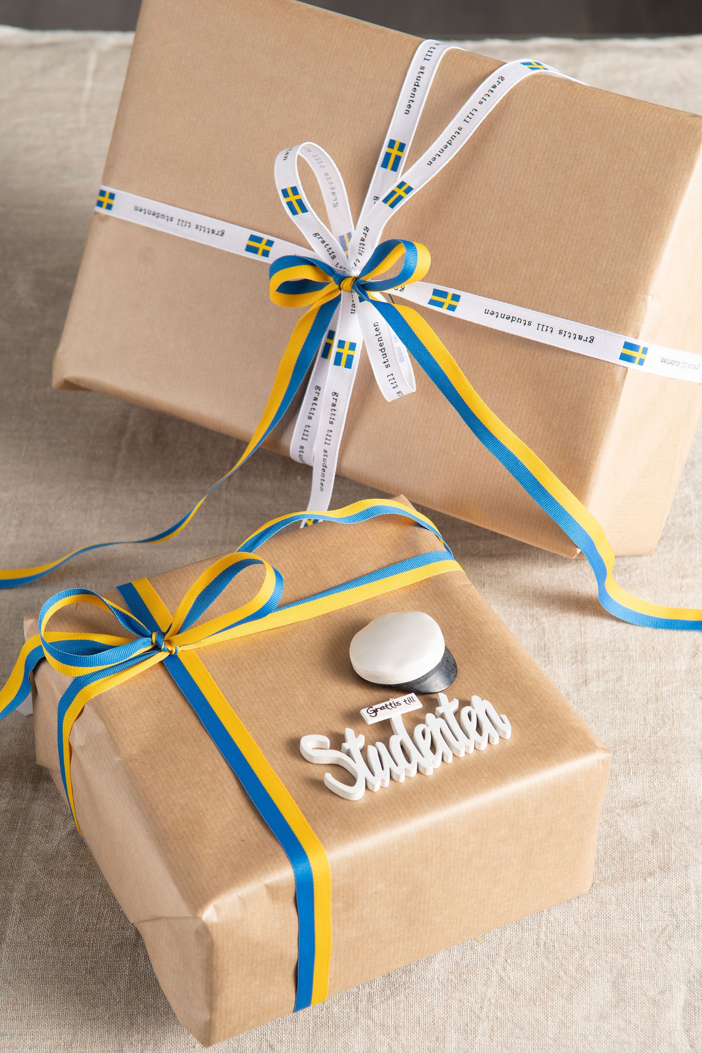 Dekorationsband Blå/Gul, 15 mm x 1 m