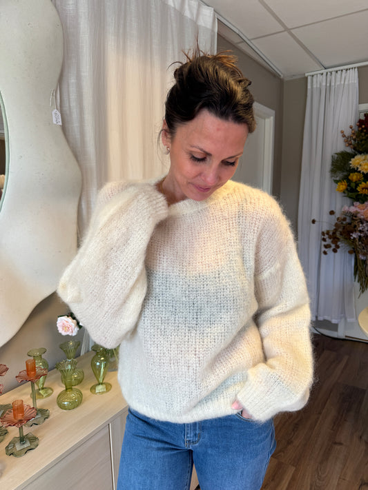Mohair 80% Långärmad, Cream