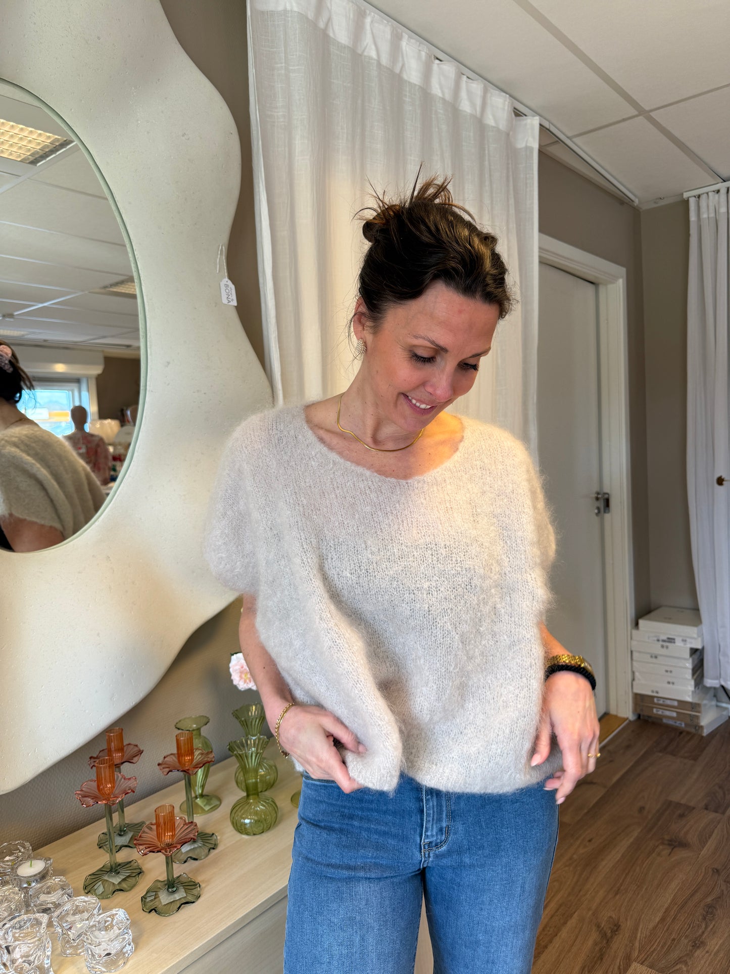 Mohair 80% Väst, Vit
