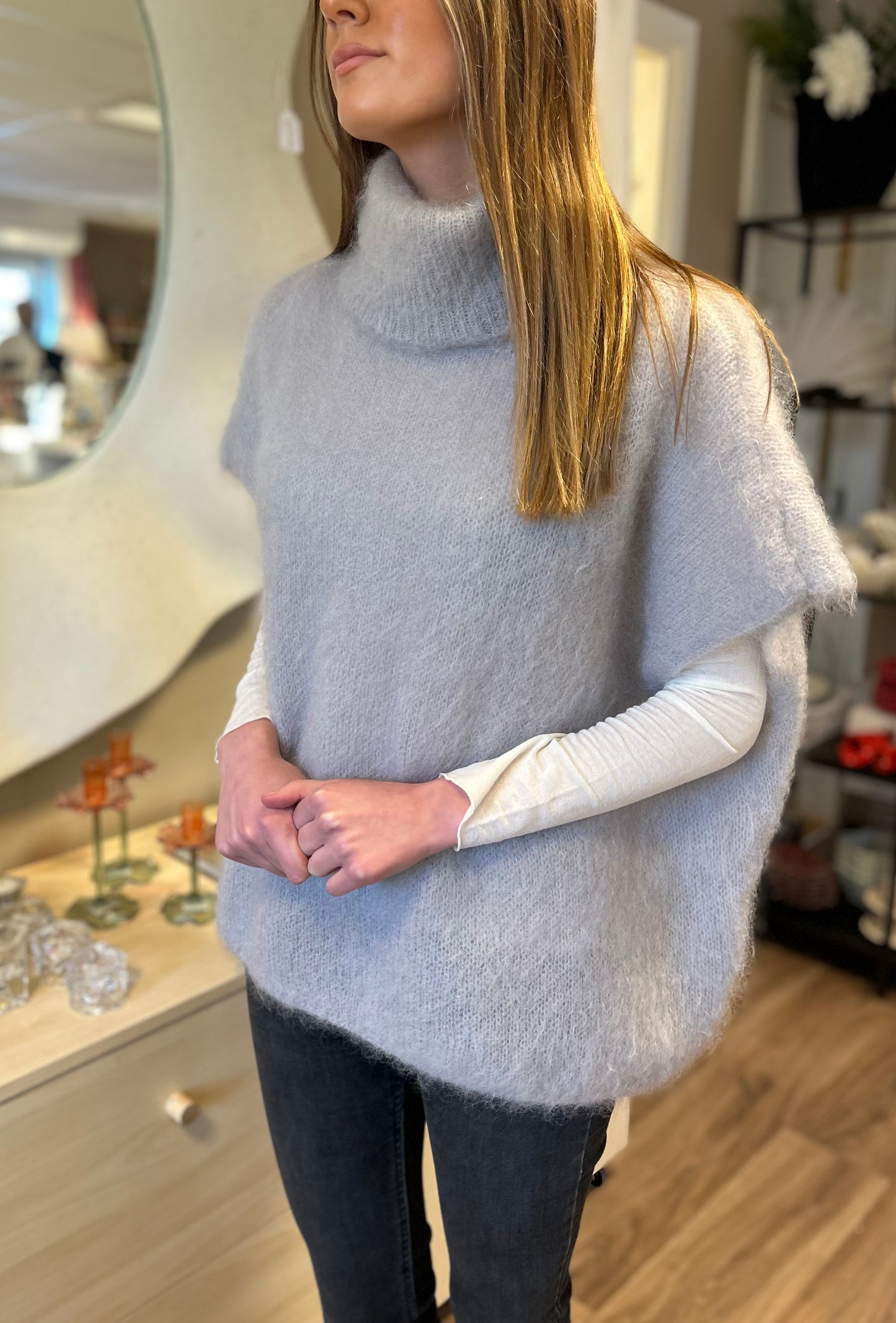 Mohair 80% Polo, Grå