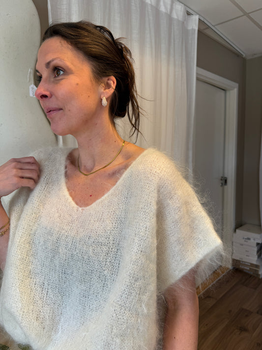 Mohair 80% Väst, Vit