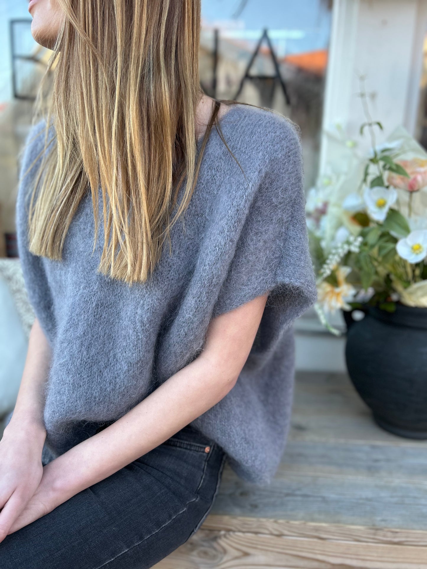 Mohair 80% Väst, Grå