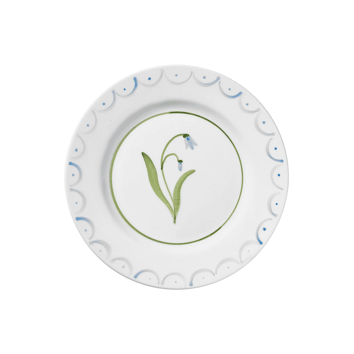 Cottage Flower Assiett Poppy, Ljusblå