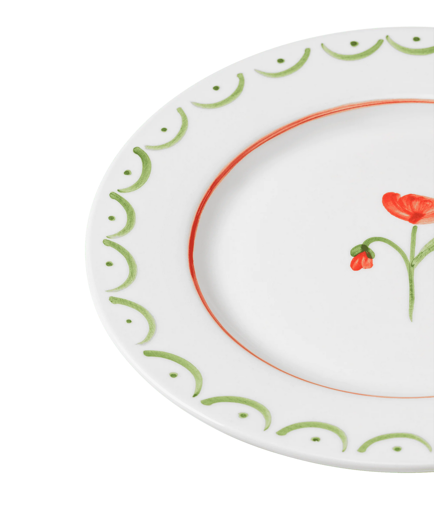 Cottage Flower Assiett Poppy, Röd