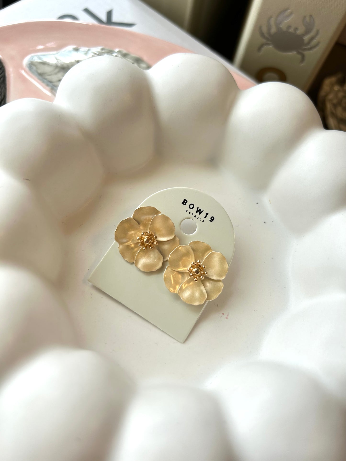 Flower Small Earrings, Soft Yellow