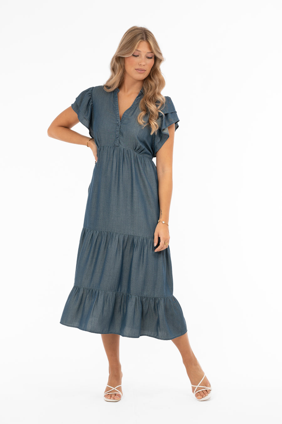 Cassidy Klänning, Denim Blå