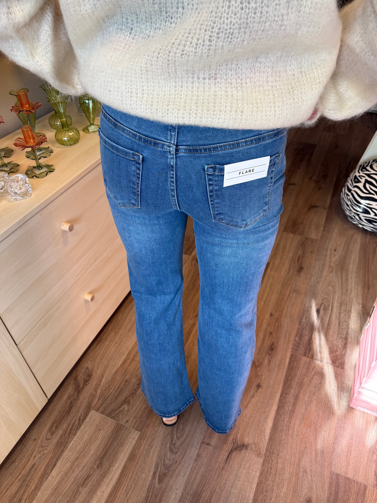 Flare jeans, Blå