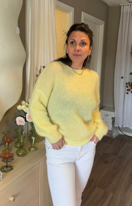 Mohair 76% Långärmad, Ljusgul