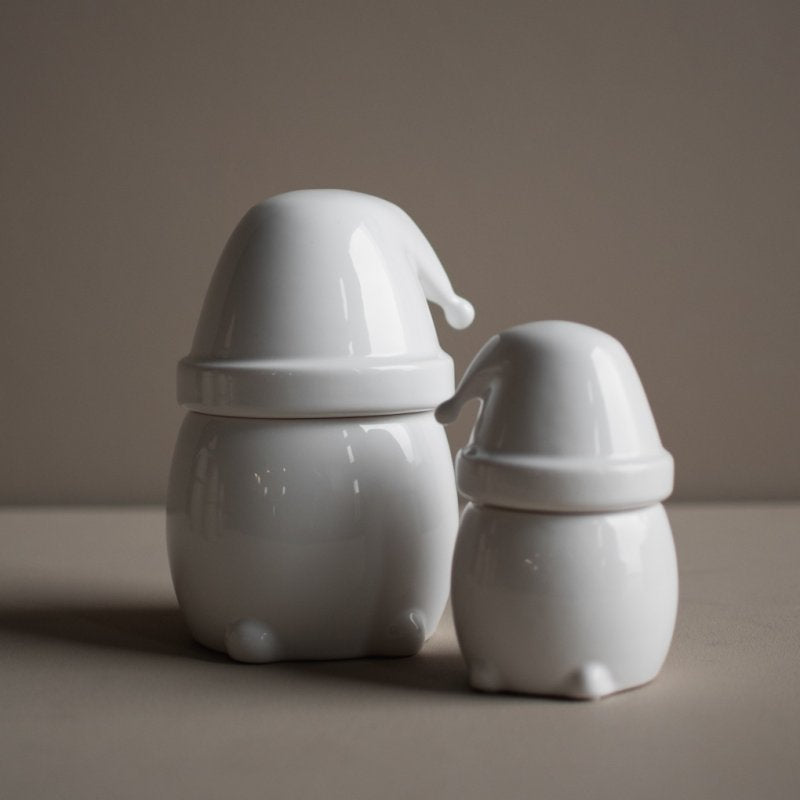 Eating Santa large - shiny white