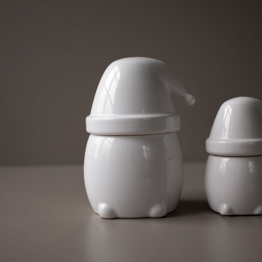 Eating Santa large - shiny white