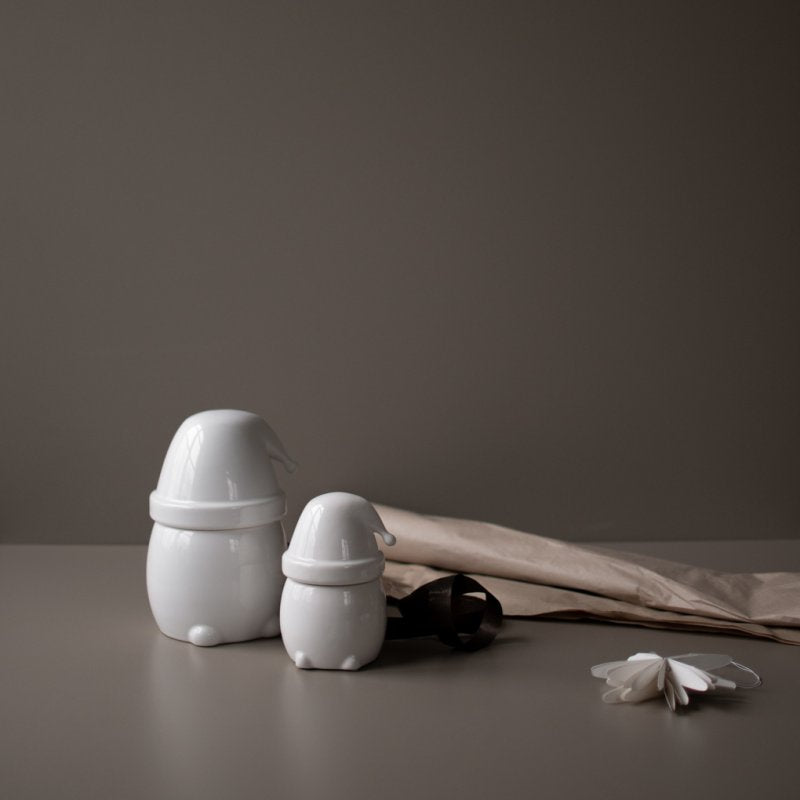 Eating Santa large - shiny white