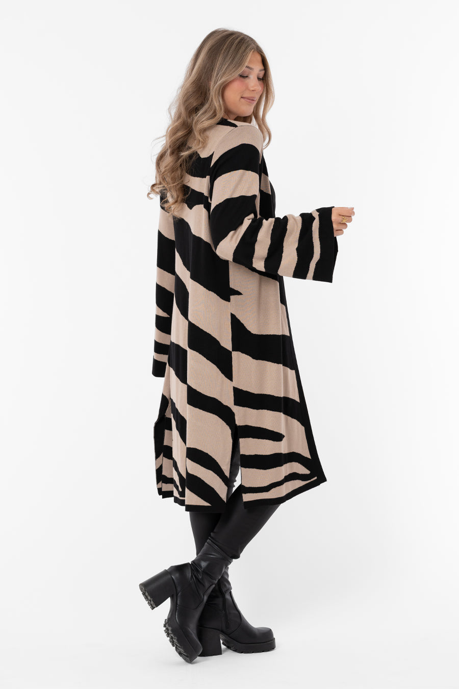 MARION CARDIGAN CAFFE LATTE/BLACK